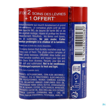 Laino lot 3 soin levres cire abeille    4g