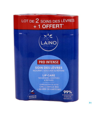 Laino lot 3 soin levres cire abeille    4g