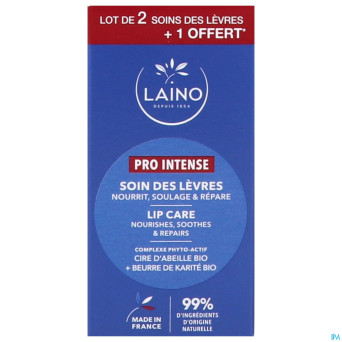 Laino lot 3 soin levres cire abeille    4g