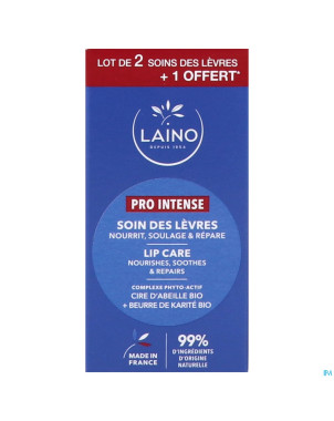 Laino lot 3 soin levres cire abeille    4g