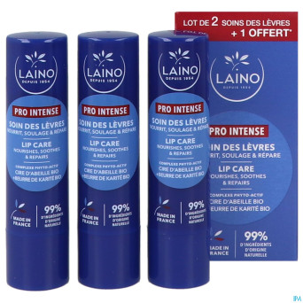 Laino lot 3 soin levres cire abeille    4g