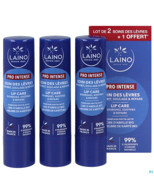 Laino lot 3 soin levres cire abeille    4g