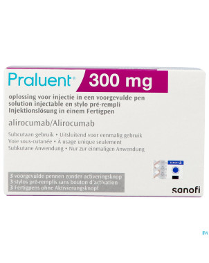 Praluent 300mg sol inj stylo prerempli  3 x 300mg
