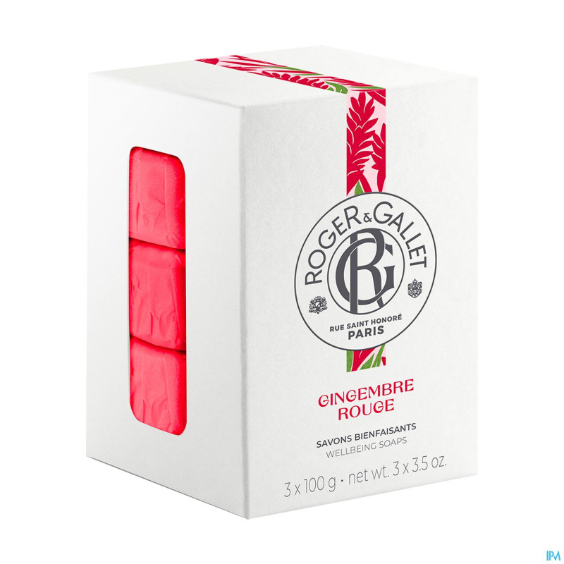Roger&gallet gingembre rouge boite 3 savons   100g