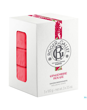Roger&gallet gingembre rouge boite 3 savons   100g