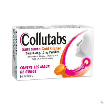 Collutabs s/sucre orange 2mg/0,6mg/1,2mg   past 36