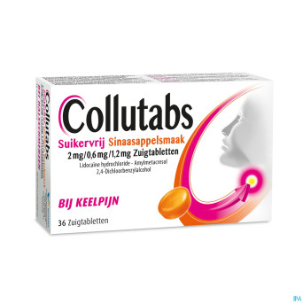 Collutabs s/sucre orange 2mg/0,6mg/1,2mg   past 36