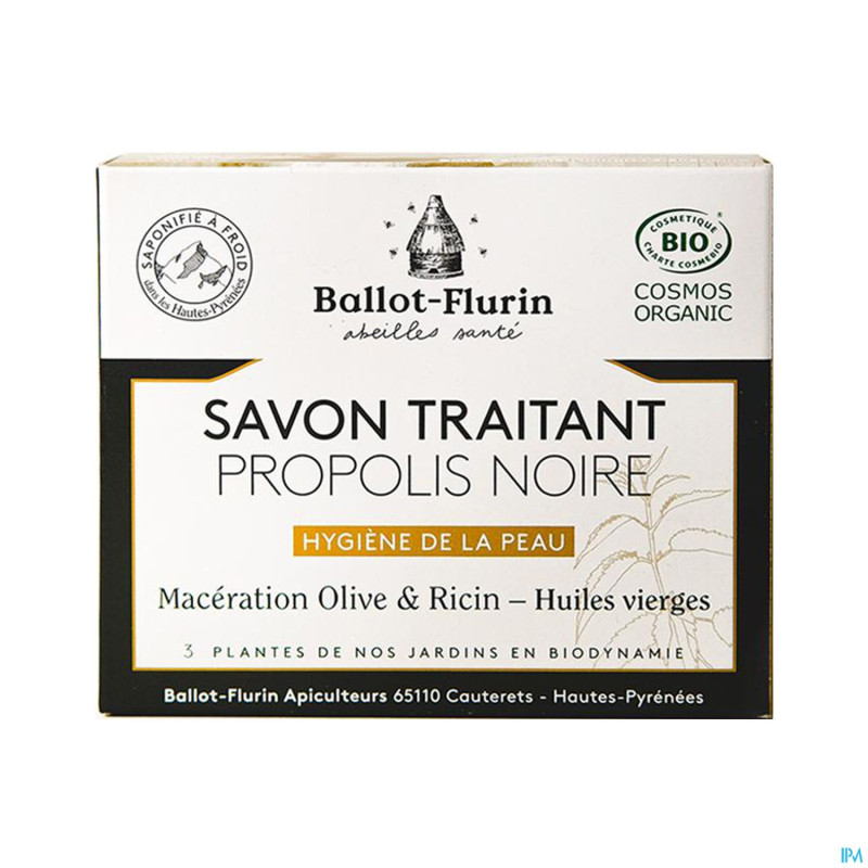 Ballot flurin savon traitant propol. noir bio 100g