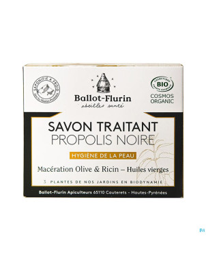 Ballot flurin savon traitant propol. noir bio 100g