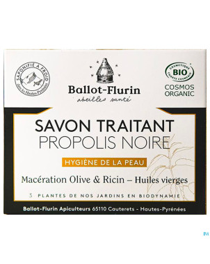 Ballot flurin savon traitant propol. noir bio 100g