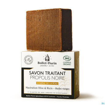 Ballot flurin savon traitant propol. noir bio 100g