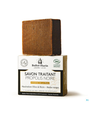Ballot flurin savon traitant propol. noir bio 100g