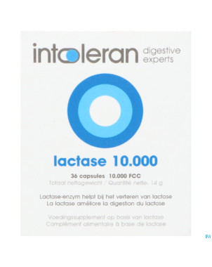 Intoleran lactase 10 000 fcc caps 36
