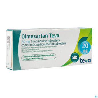 Olmesartan teva 20mg comp pell 28
