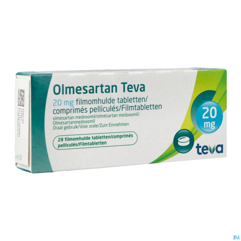 Olmesartan teva 20mg comp pell 28