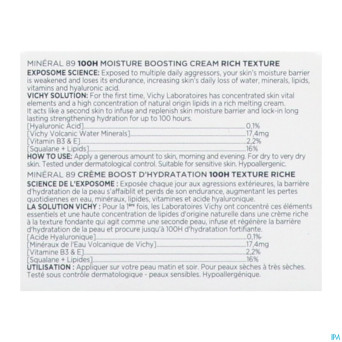 Vichy mineral 89 creme riche   50ml