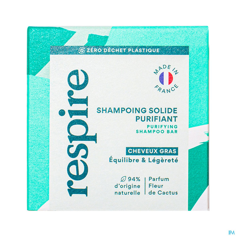Respire shampoing solide cheveux gras    75g