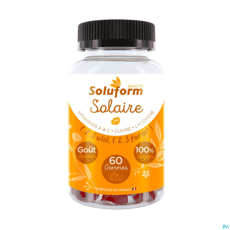 Soluform solaire vit a c cuivre lycopene gommes 60