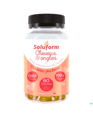 Soluform cheveux ongles biotine c e zinc gommes 60