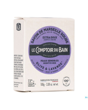 Le comptoir du bain savon marseille olive&lav.100g