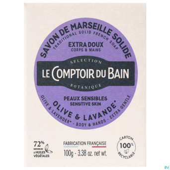 Le comptoir du bain savon marseille olive&lav.100g