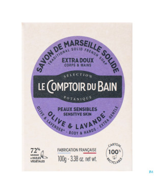 Le comptoir du bain savon marseille olive&lav.100g