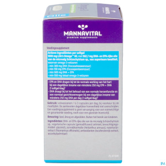 Mannavital omega 3 huile algues    v-caps 60