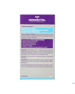 Mannavital huile nigelle softgels 120