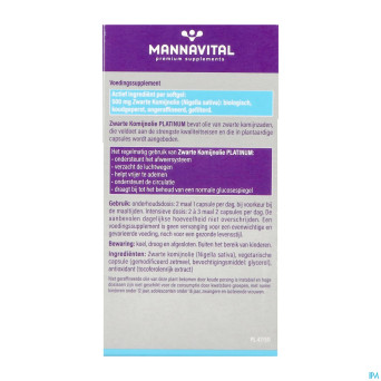 Mannavital huile nigelle softgels 120