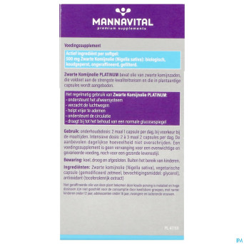 Mannavital huile nigelle softgels 120