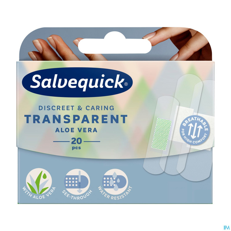 Salvequick transparent pansement aloe vera  20