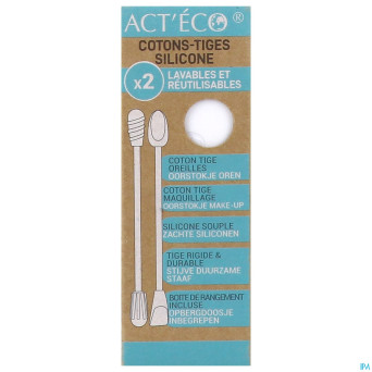 Act eco double coton tige silicone blanc