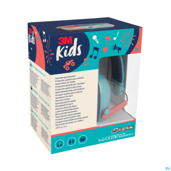 3m kids plus casque a/bruit enfants turquoise