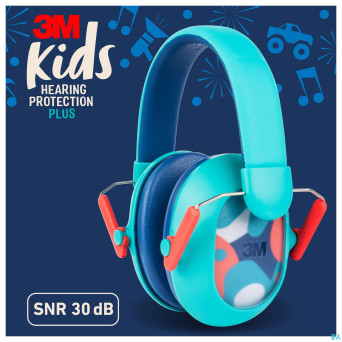 3m kids plus casque a/bruit enfants turquoise