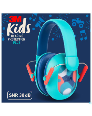 3m kids plus casque a/bruit enfants turquoise