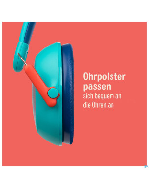 3m kids plus casque a/bruit enfants turquoise