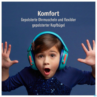 3m kids plus casque a/bruit enfants turquoise