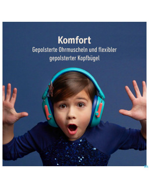 3m kids plus casque a/bruit enfants turquoise