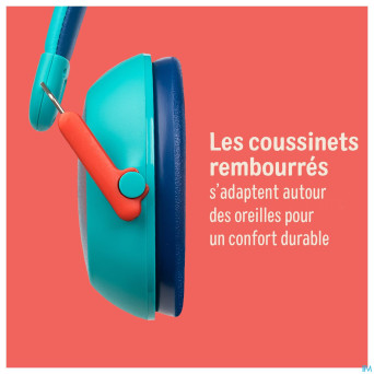 3m kids plus casque a/bruit enfants turquoise