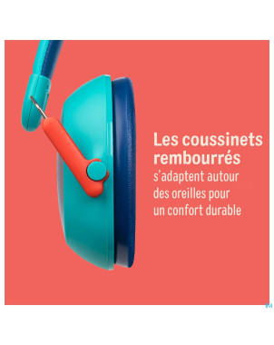 3m kids plus casque a/bruit enfants turquoise