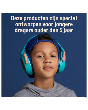 3m kids plus casque a/bruit enfants turquoise