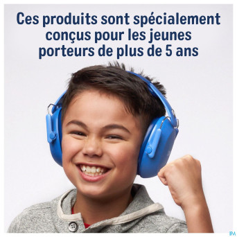3m kids plus casque a/bruit enfants bleu