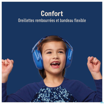 3m kids plus casque a/bruit enfants bleu