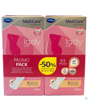 Molicare premium lady pad 0,5 drop  2x28 promopack