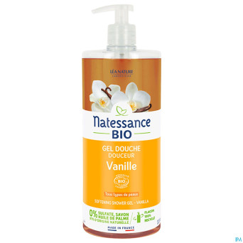 Natessance gel douche douceur vanille cosmebio  1l