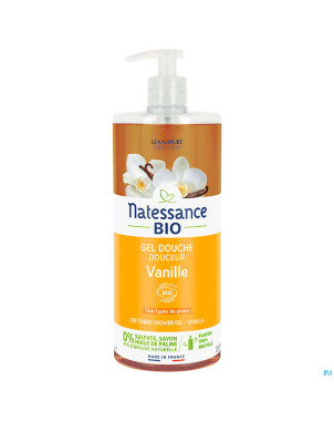 Natessance gel douche douceur vanille cosmebio  1l
