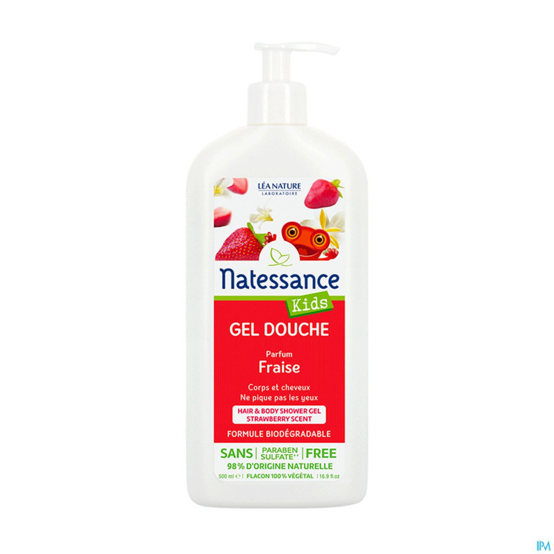 Natessance gel douche kids vanille-fraise    500ml