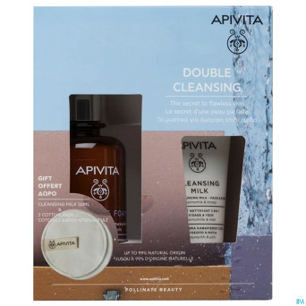 Apivita cleansing foam 200ml + milk 50ml + pad 2