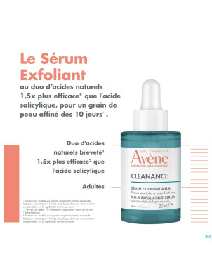 Avene cleanance serum exfoliant a.h.a 30ml