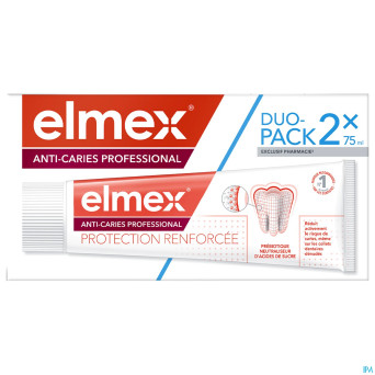 Elmex dentifrice a/caries professionnel  2x75ml nf